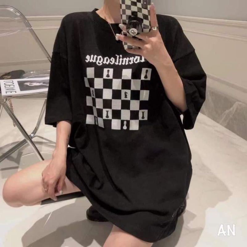 Rẻ Vô Địch Áo thun cotton tay lỡ unisex - ÁO BÀN CỜ TAY LỠ - mẫu hot 2022