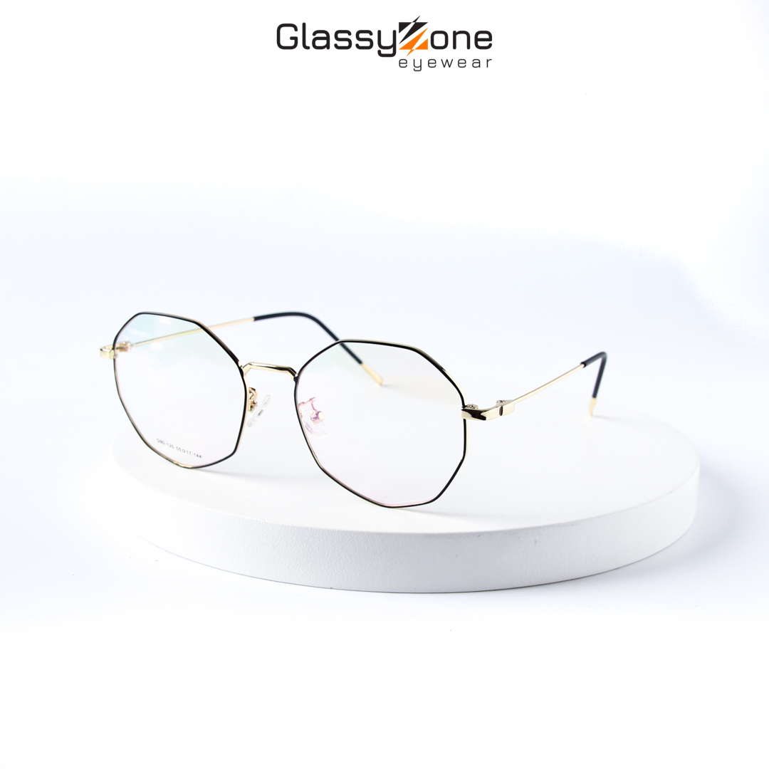 Gọng kính cận, Mắt kính giả cận kim loại Form Lục Giác Unisex Nam Nữ Taye - GlassyZone