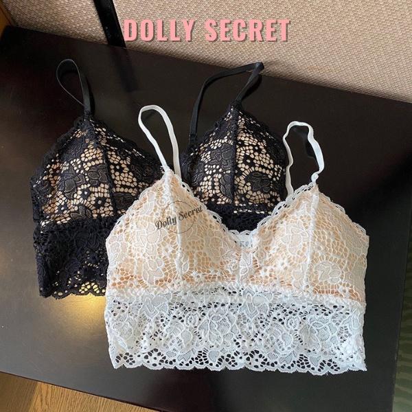 Áo Bra ren nữ hai dây sexy dáng croptop có đệm mút nâng ngực gợi cảm DOLLY SECRET A16