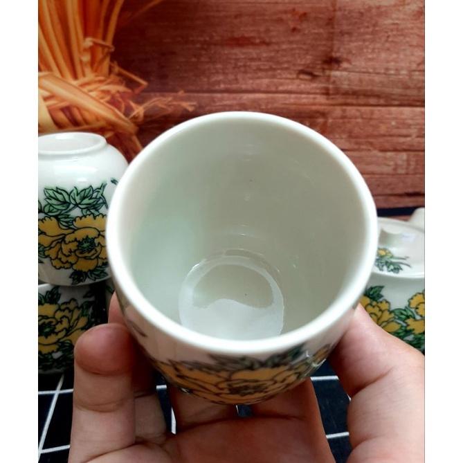 Bộ trà gốm Nhật, hoa văn hoa cúc đẹp