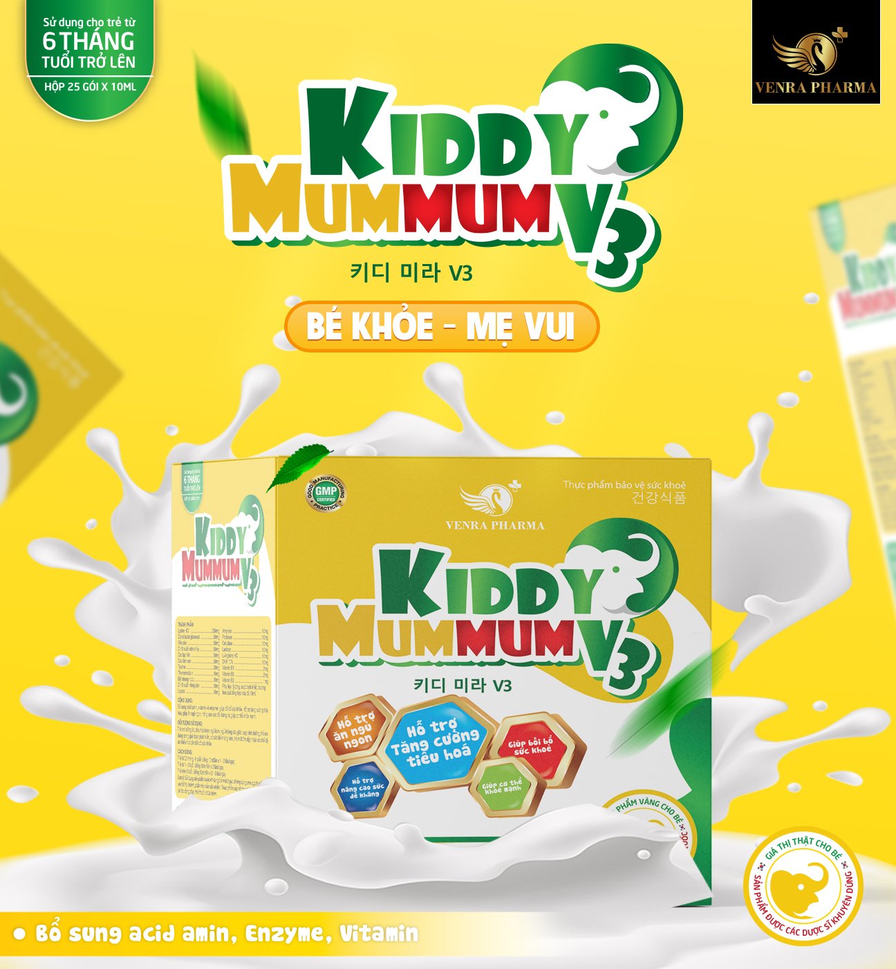 Siro Ăn Ngon Kiddy Mummum V3 Bổ Sung Dinh Dưỡng Cho Trẻ