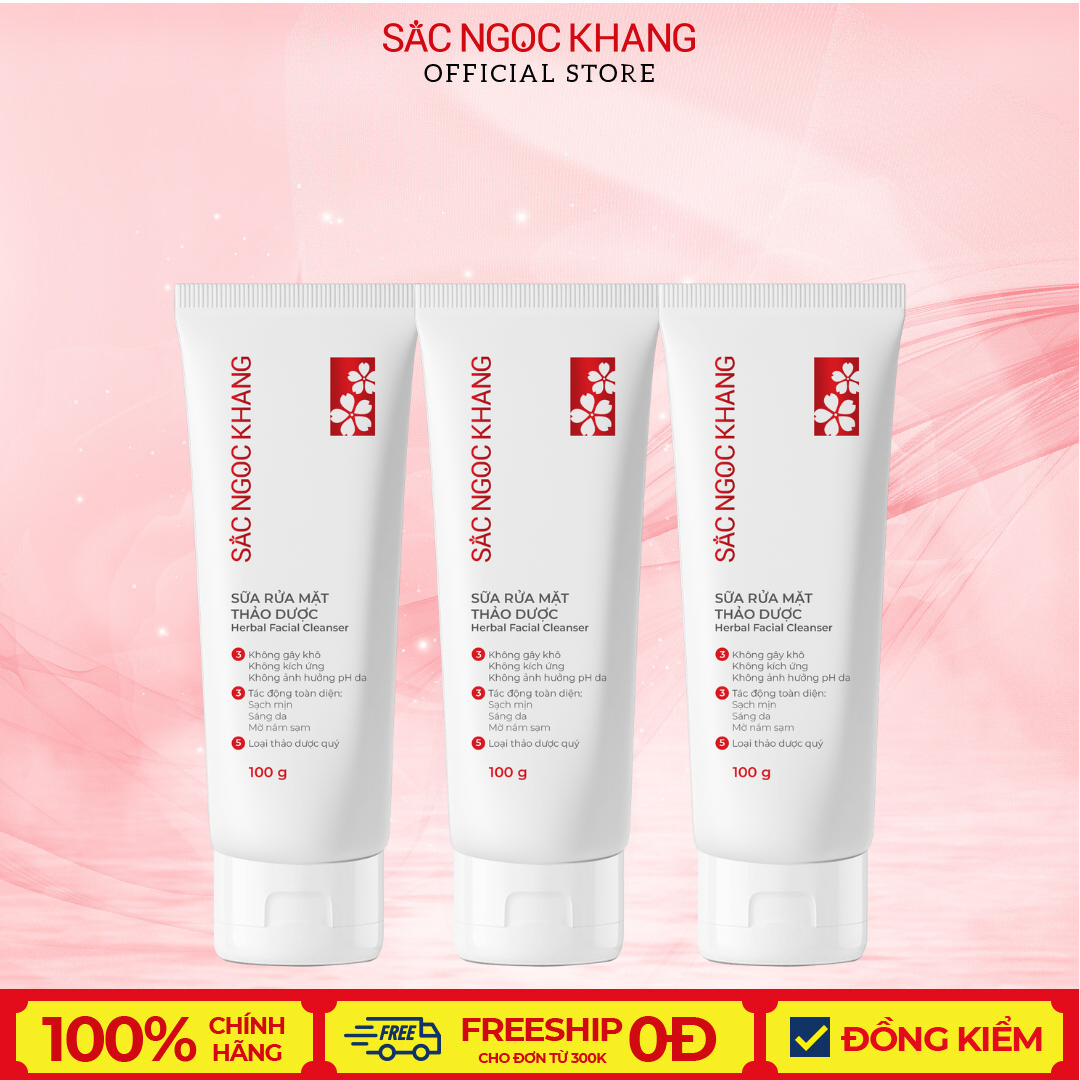 Combo 3 Sữa Rửa Mặt Sắc Ngọc Khang 100Gr Tuýp