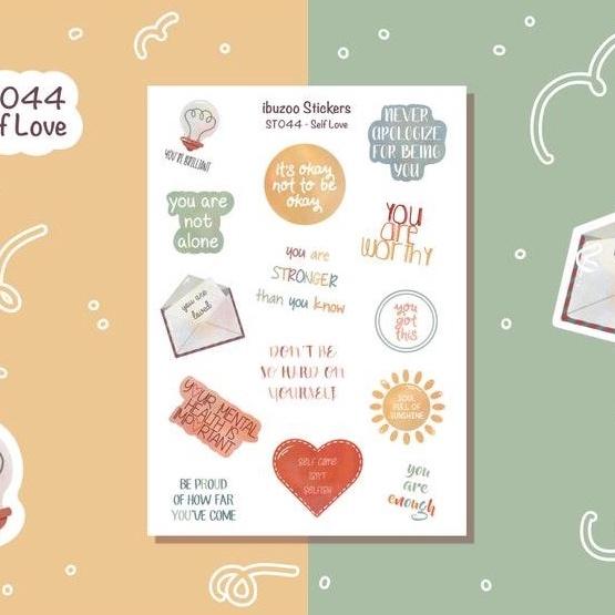 Sticker tự thiết kế - sticker sheet self love - hình dán sổ, nhật kí bullet journal - unim040