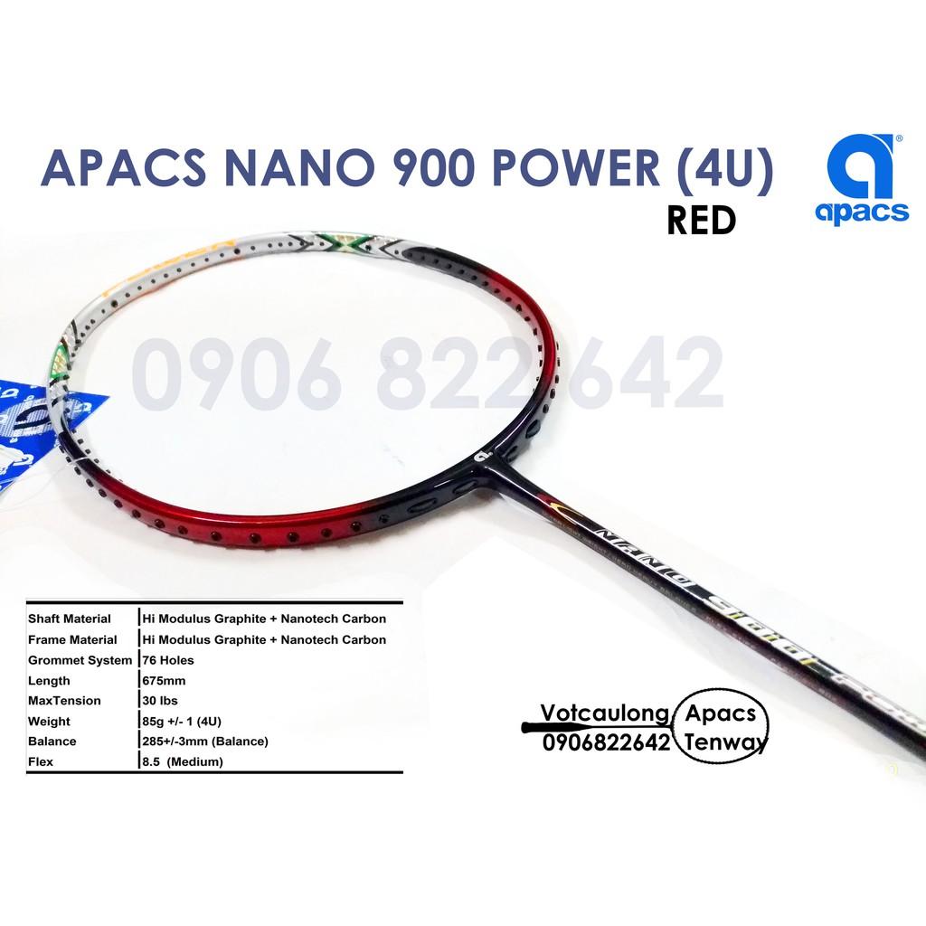 Vợt cầu lông Apacs Nano 900 Power - 4U đỏ | Vợt chính hãng, đánh phong trào