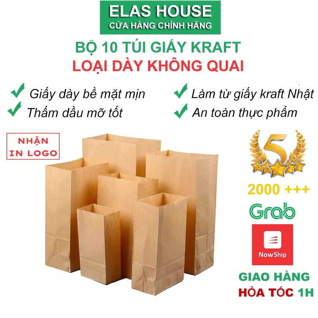 10 Túi giấy kraft không quai đựng bánh mì elashouse túi giấy gói hàng xi măng