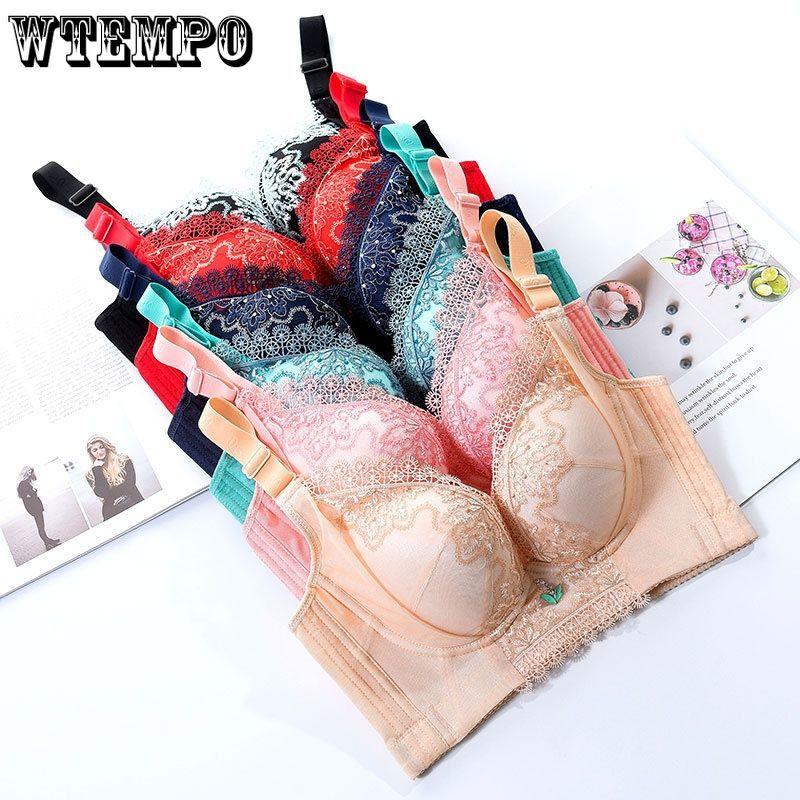 44 46 C D E Plus Kích Thước Đồ Lót Áo Ngực Push Up Bra Nữ Ren Thêu Hoa Gợi Cảm Tập Hợp Áo Bralette không Dây Áo Mới
