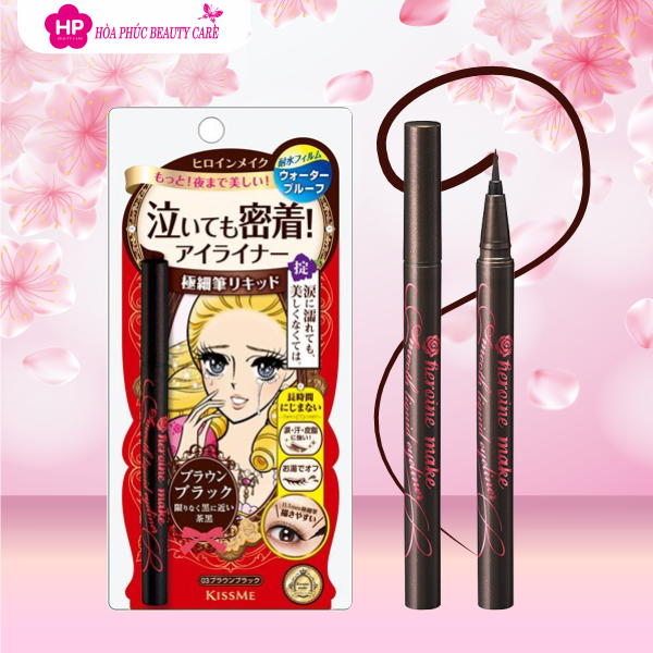 Bút Kẻ Mắt Nước Siêu Chống Trôi Kissme Heroine Make Smooth Liquid Eyeliner Super Keep (Màu Nâu Đen)