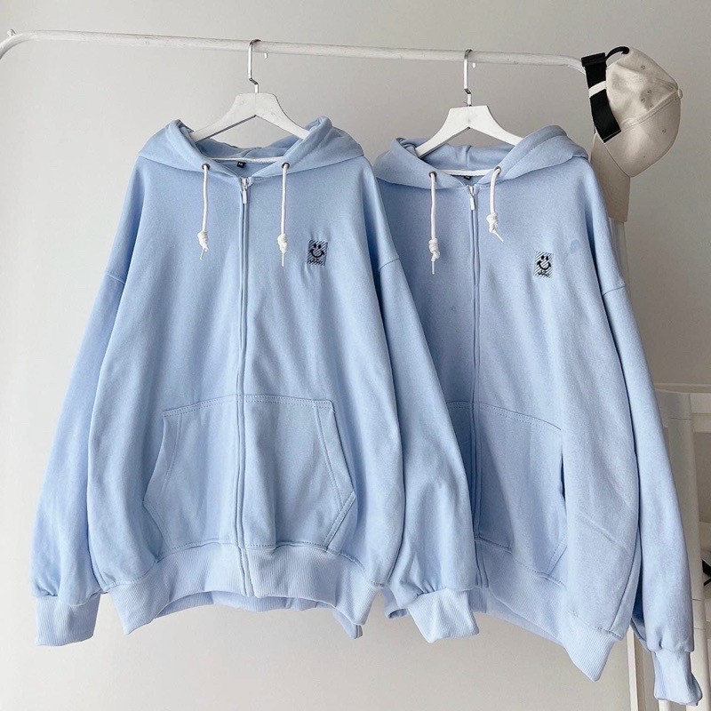 Áo Khoác Hoodie Thun Nỉ Có Nón Mũ 2 Lớp - Logo Mặt Cười Form Unisex Nam Nữ Cặp Đôi Hàn Quốc - FREESHIP RẺ ĐẸP