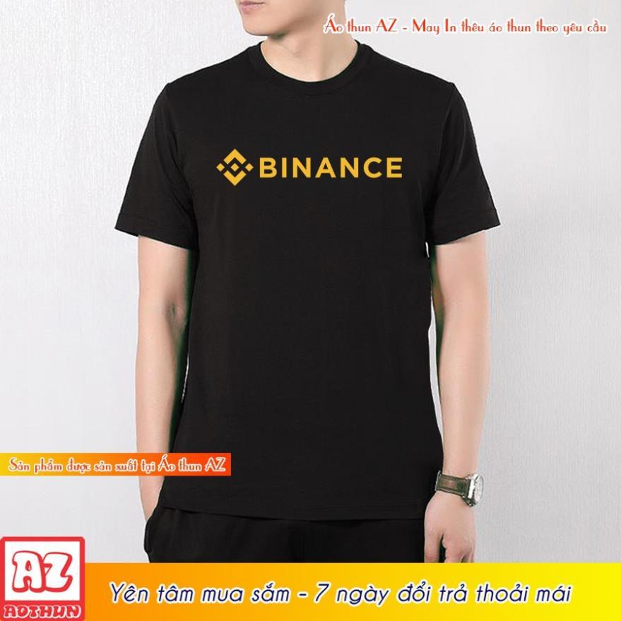 Áo thun nam in logo Binance Crypto màu đen và trắng M2879