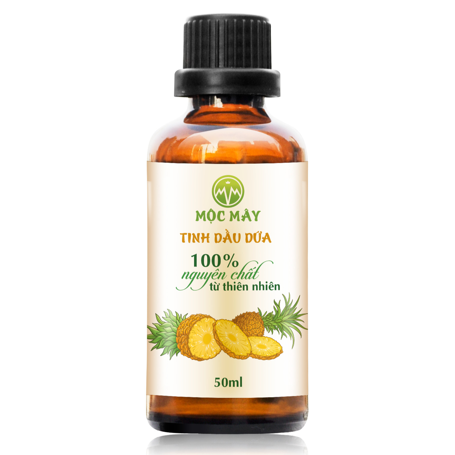 Tinh dầu Dứa (thơm, khớm) 50ml Mộc Mây - tinh dầu thiên nhiên nguyên chất 100% - chất lượng và mùi hương vượt trội - Có kiểm định - Mùi nhiệt đới, mát, ngọt ngào, sản khoái...mùi của tuổi trẻ và sự thư giản