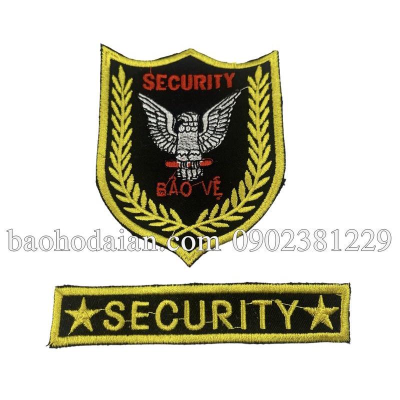 Logo bảo vệ, logo Security thêu sẵn may lên áo