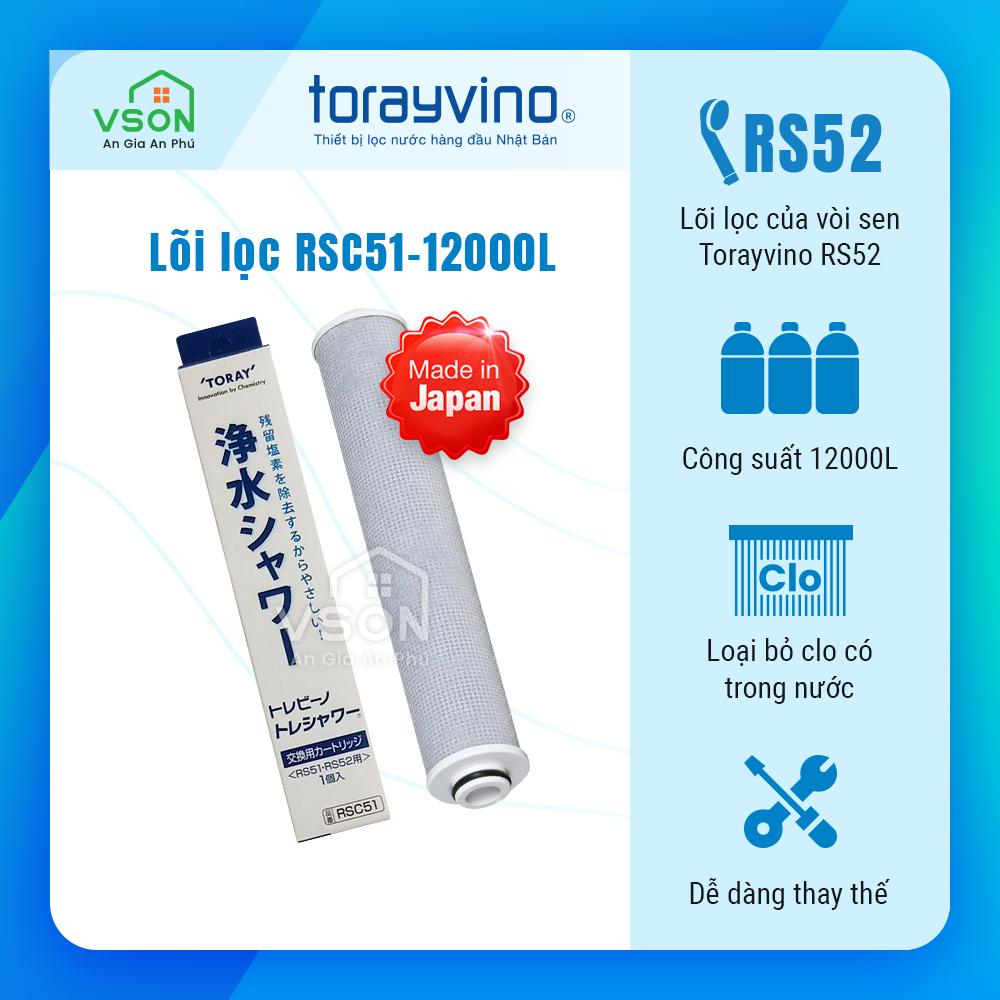 Lõi Lọc Thay Thế Toray Torayvino RSC-51 - Chính hãng