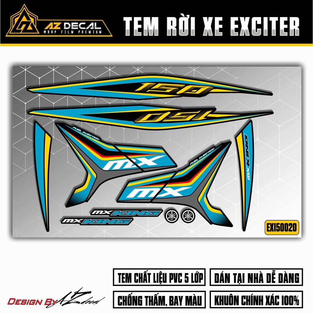 Tem Rời Dán Xe Exciter 150 Mẫu MX King 03 | EX15020 | Decal PVC, Cắt Sẵn Dễ Dán Tại Nhà