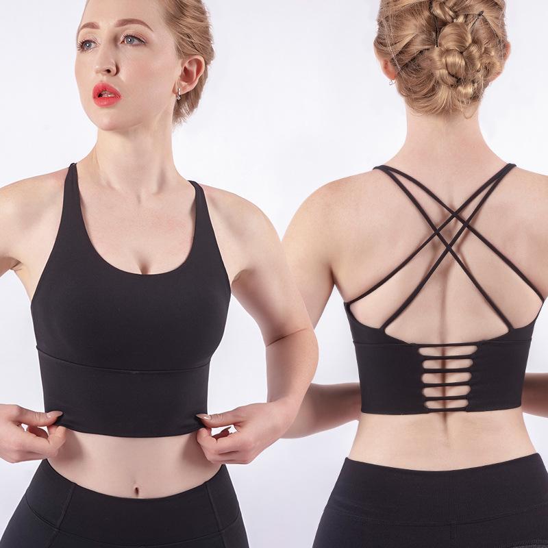 2021 Hàng Mới Về Phụ Nữ Yoga Áo Ngực Thể Thao Bé Gái Gợi Cảm Nude Đẹp Lưng Thể Hình Áo Ngực Mà Không Vòng Thép Tập Hợp Tập Yoga Quần Lót áo Vest