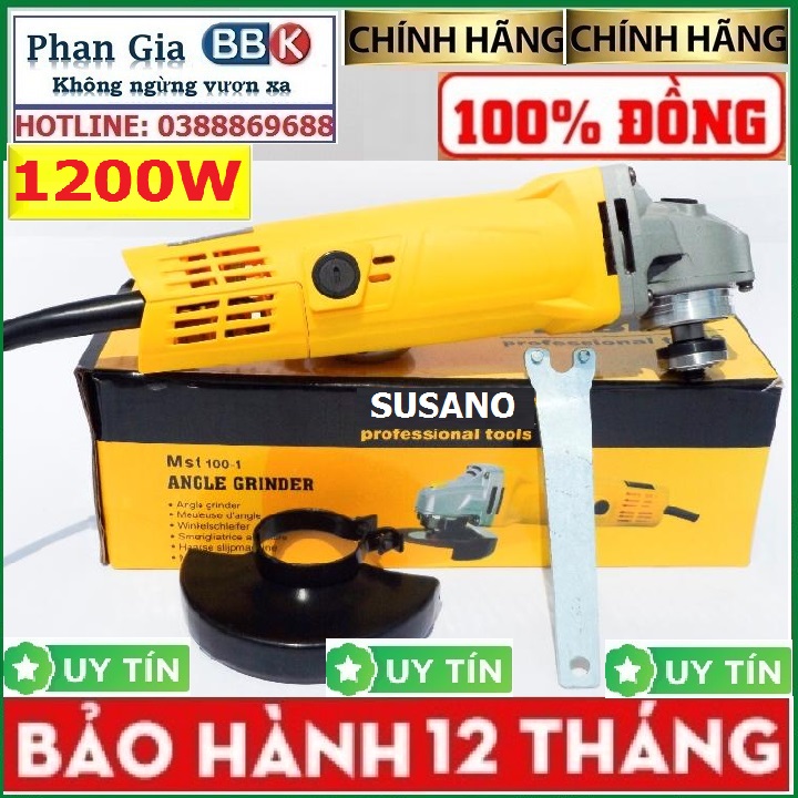 Máy cắt cầm tay 1200W ,công tắc bóp,lưỡi cắt 100mm chuyên cắt sắt,nhôm,gạch,đá hoa cương,mài góc