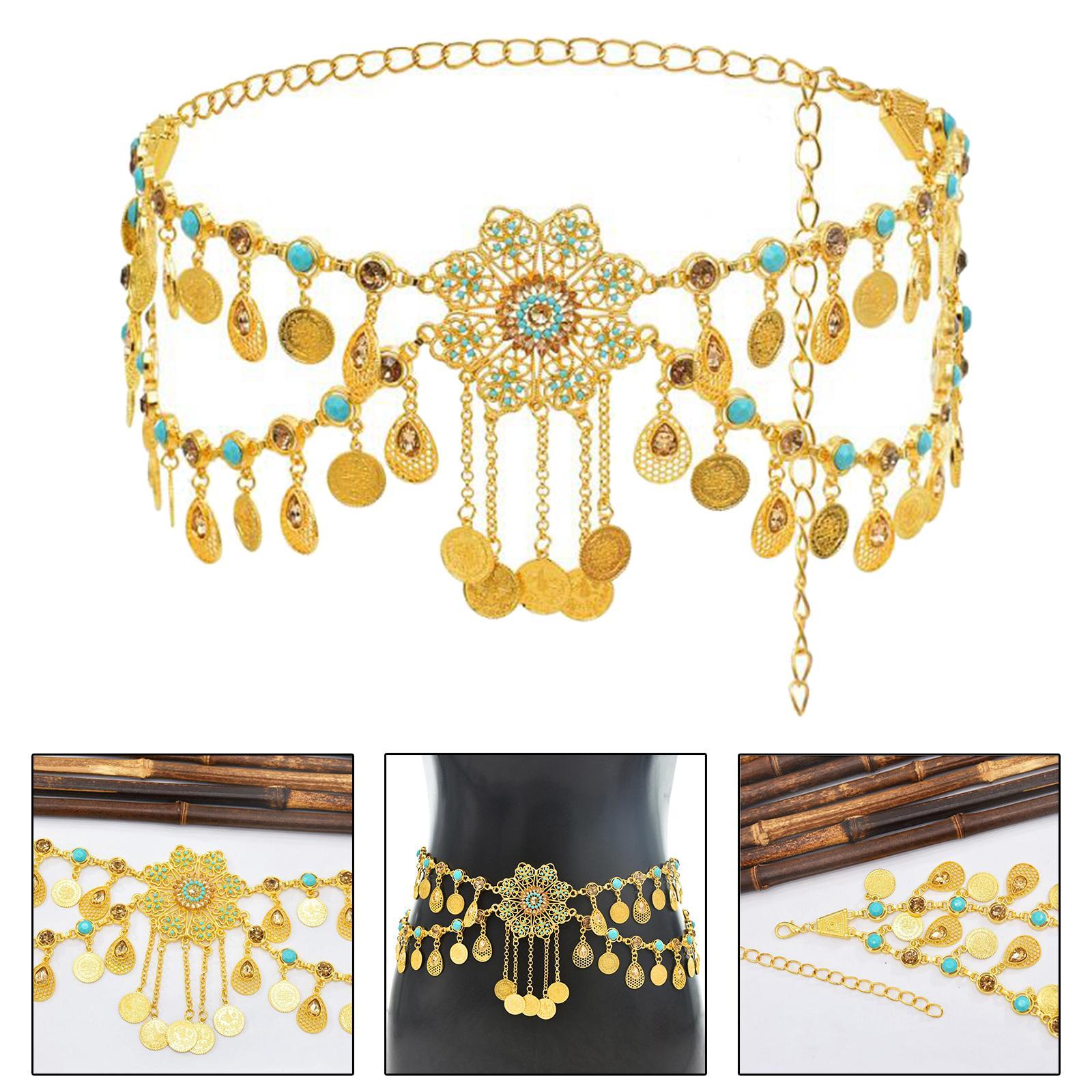 Retro Style Belly Waist Chain Waist Belt Tassel Hollow Costume Accessory