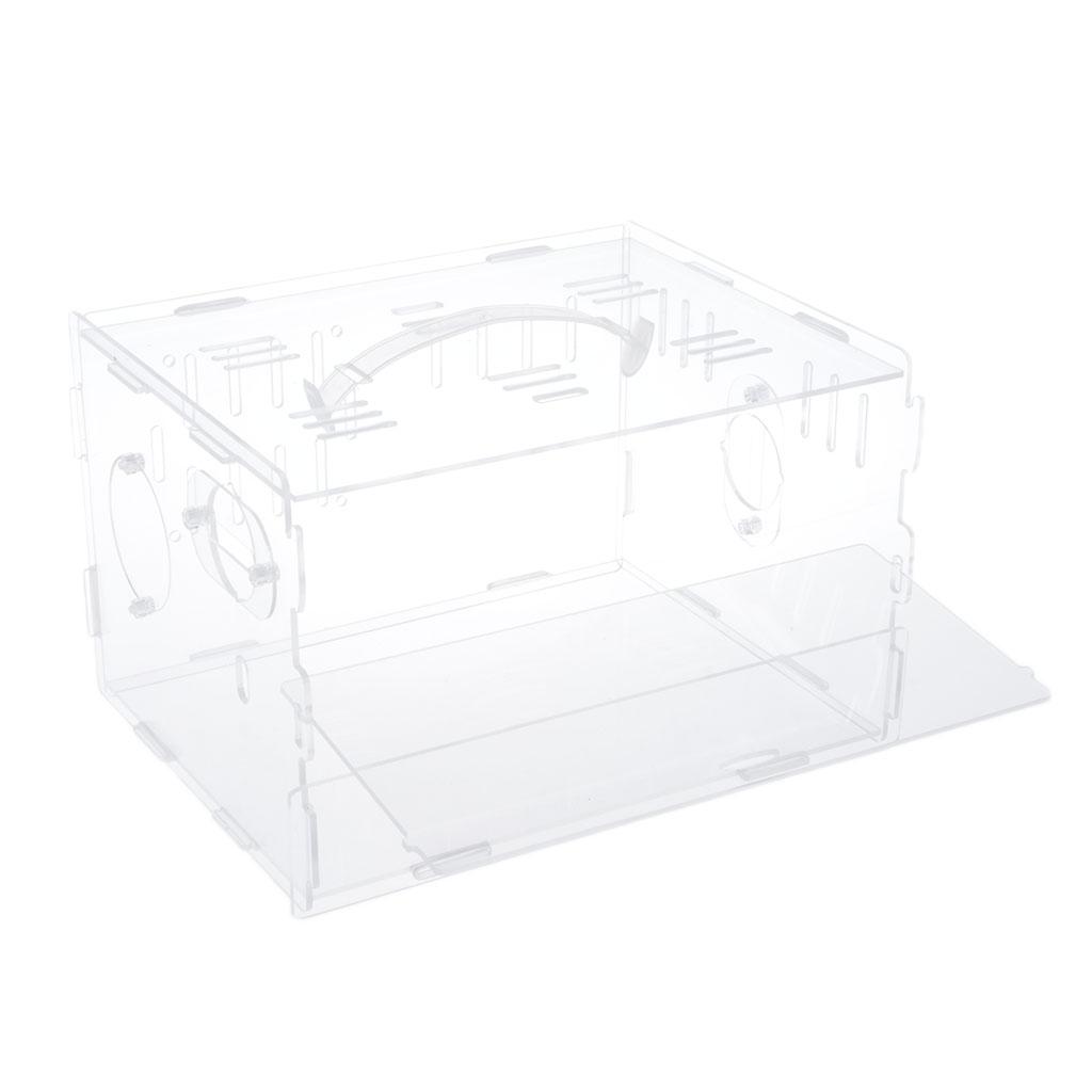 Hamster Cage Acrylic Portable Villa Cage Small Pet House Nest single layer
