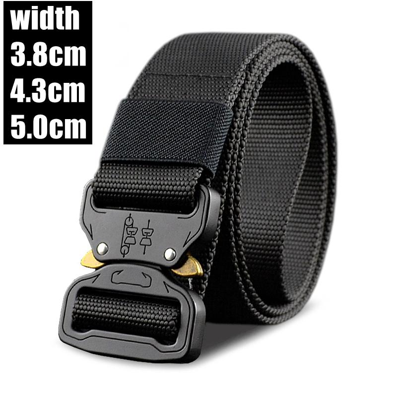 Chiến Thuật Quân Đội Dây Nylon Quân Thắt Lưng Kim Loại Khóa 125/135/145CM Cứu Sinh Huấn Luyện Săn Bắn Molle chiến Đấu Thắt Lưng Nam