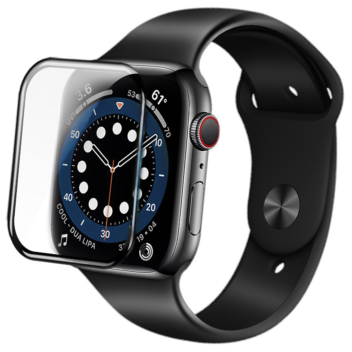 Miếng dán cường lực dẻo Full 4D cho Apple Watch 38mm/40mm/42mm/44mm/45mm/49mm hiệu Kuzoom - Hàng chính hãng