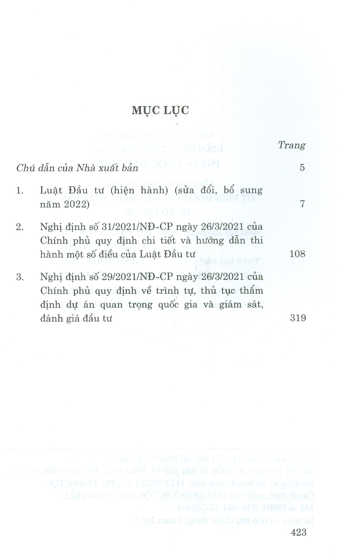 Luật Đầu Tư (Hiện Hành) (Sửa Đổi, Bổ Sung Năm 2022) Và Nghị Định Hướng Dẫn Thi Hành