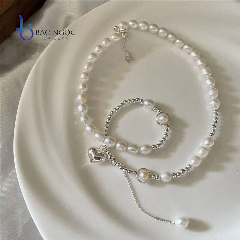 Dây Chuyền Bạc Mix Ngọc Trai Jolie, Vòng Cổ Ngọc Trai Chữ Y Sành Điệu - DB2814 - Bảo Ngọc Jewelry