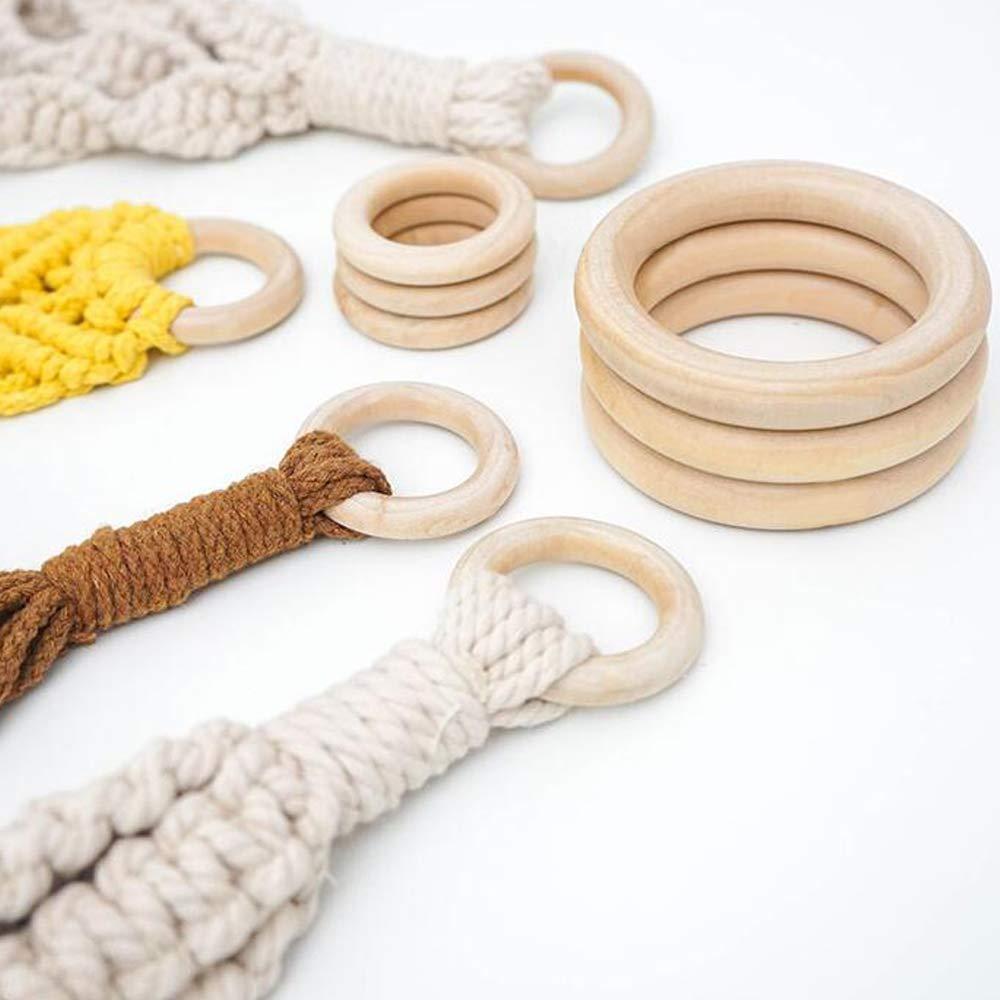 3x 20× Wood Rings Circles Unfinished Wood for Craft, Pendant And Connectors