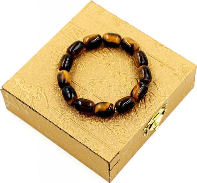 Vòng tay chuỗi hạt đá hình bầu 10mm kèm hộp gỗ