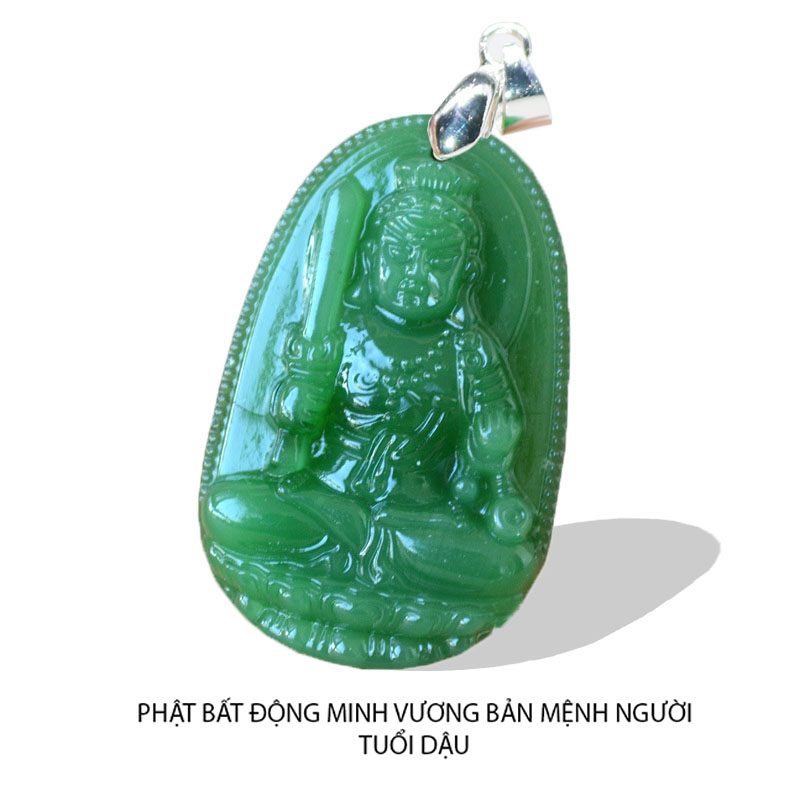 Mặt dây chuyền Phật Phổ Hiền Bồ Tát màu xanh - Phật bản mệnh