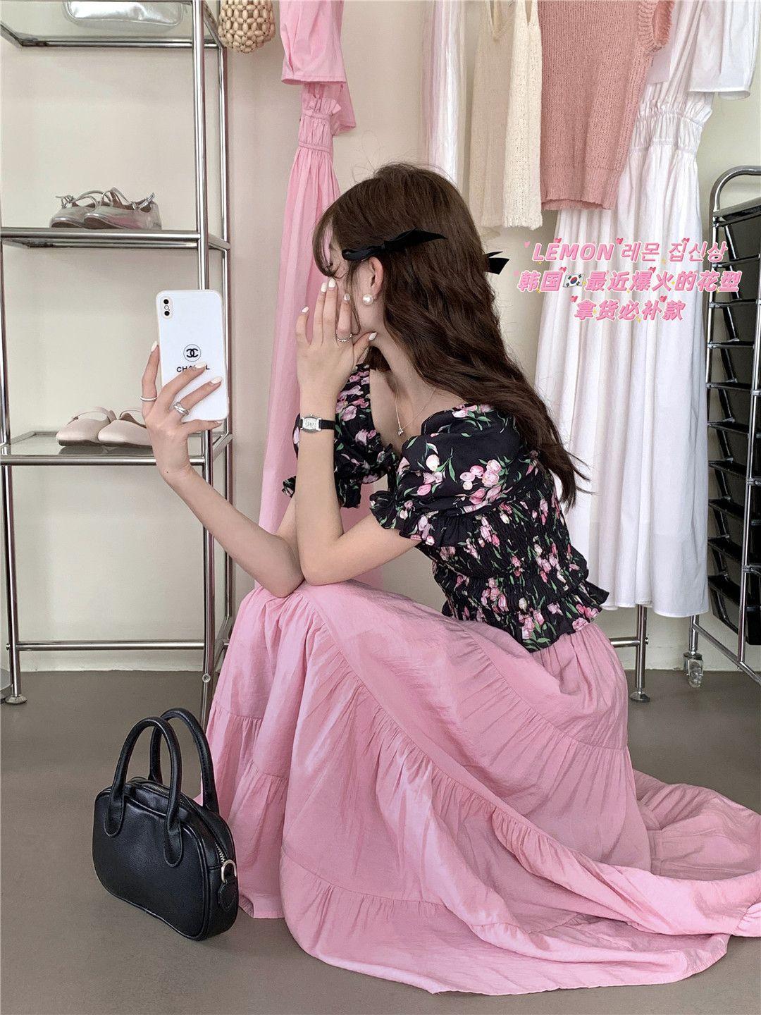 TOBE1SHOP Váy dài chữ A kiểu Pháp, váy dài, váy gió, váy dài, váy rộng, váy nửa người.