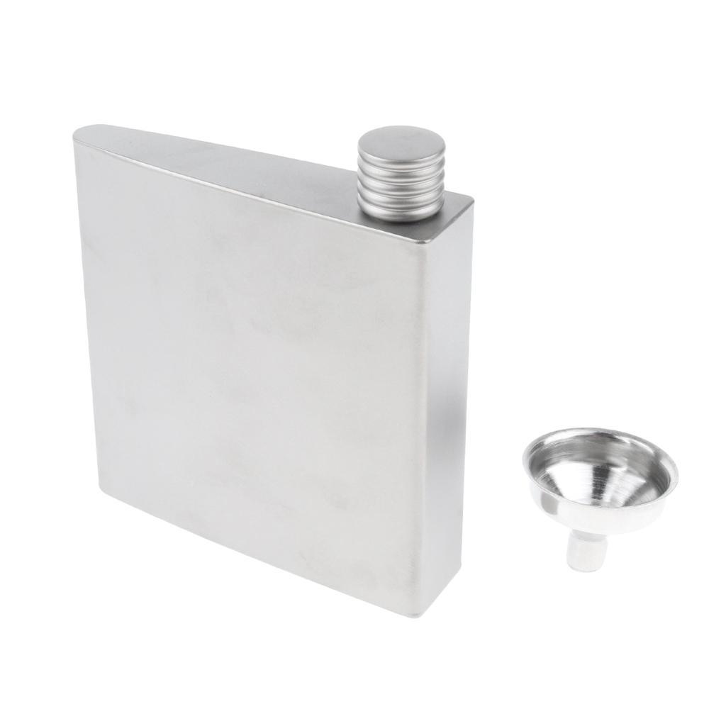 175ml Titanium Pocket Flask Hip Flask Alcohol Drink Flask with Funnel & Carrying Bag