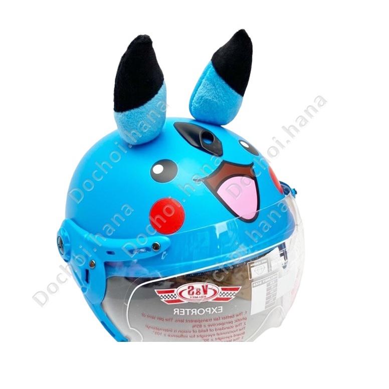 Nón Bảo Hiểm Cho Bé 3-7 Tuổi - HÀNG TỐT - An toàn cho bé, có kính, kiểu dáng đẹp, mẫu Pikachu..