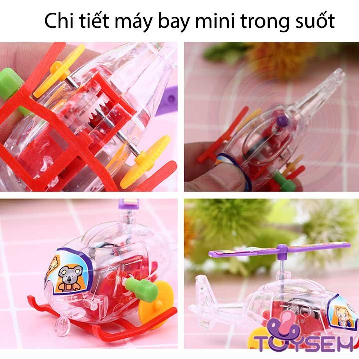 Máy bay trực thăng đồ chơi mini chạy bằng dây cót cho bé - Đồ chơi cho bé mô hình nhiều màu - Quà tặng sinh nhật cho bé trai, bé gái cute