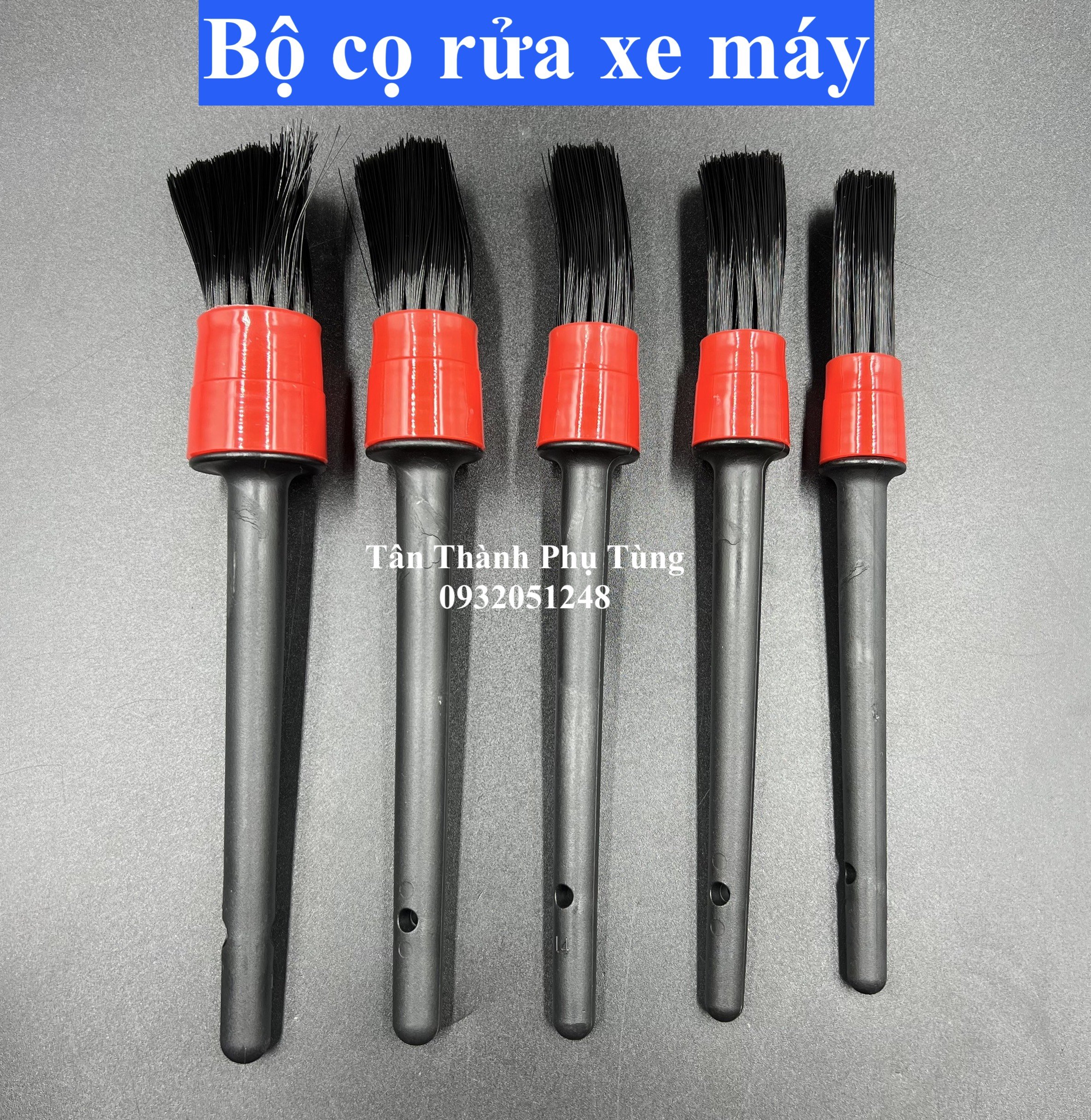 Bộ cọ, chổi rửa dành cho xe máy 5 cây