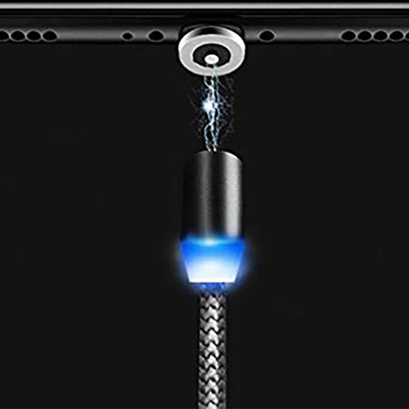 Cáp Sạc Nhanh 360 Độ Tròn Max 2.4a Có Đèn Led Báo Hiệu Cho Điện Thoại