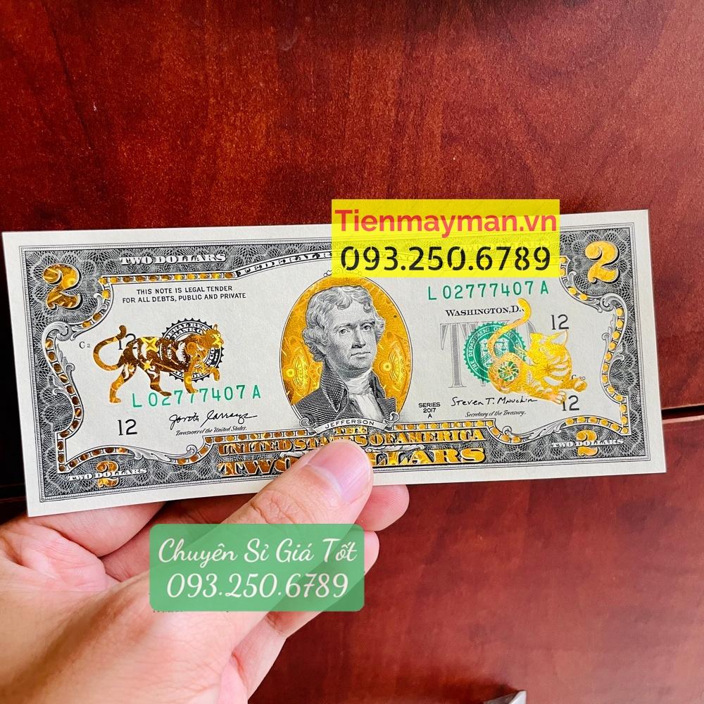 [GIÁ SỈ] Tiền 2 USD Hình Con Mèo Vàng 3D 2023 Lì Xì Tết, kèm bao da đỏ, sưu tầm lưu niệm, quà Tết, trang trí - NELI