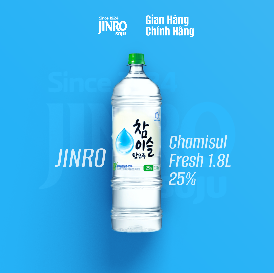 [CHÍNH HÃNG] Soju Hàn Quốc JINRO CHAMISUL FRESH 1.8L 25%