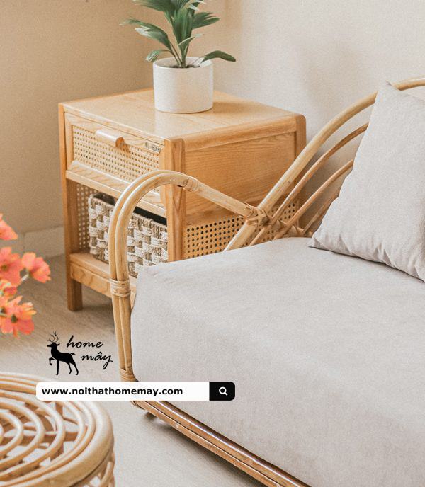 Ghế Sofa mây, gường mây trang trí phòng khách, quán cafe, khách sạn, nhà hàng, homestay - Ghế Sofa dài