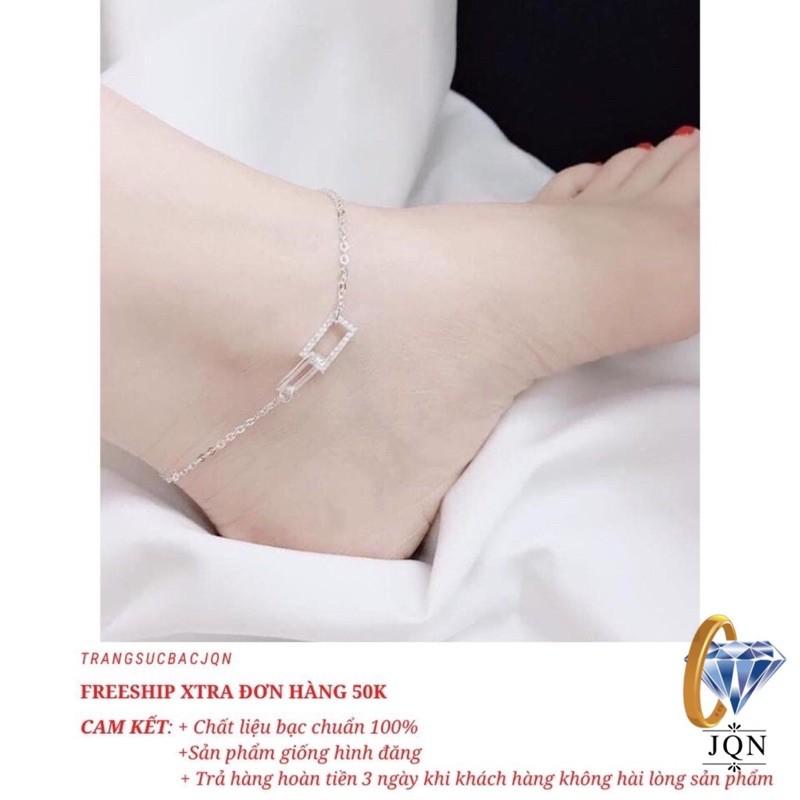 Lắc chân nữ bạc ta mẫu vuông lồng xinh xắn ms10
