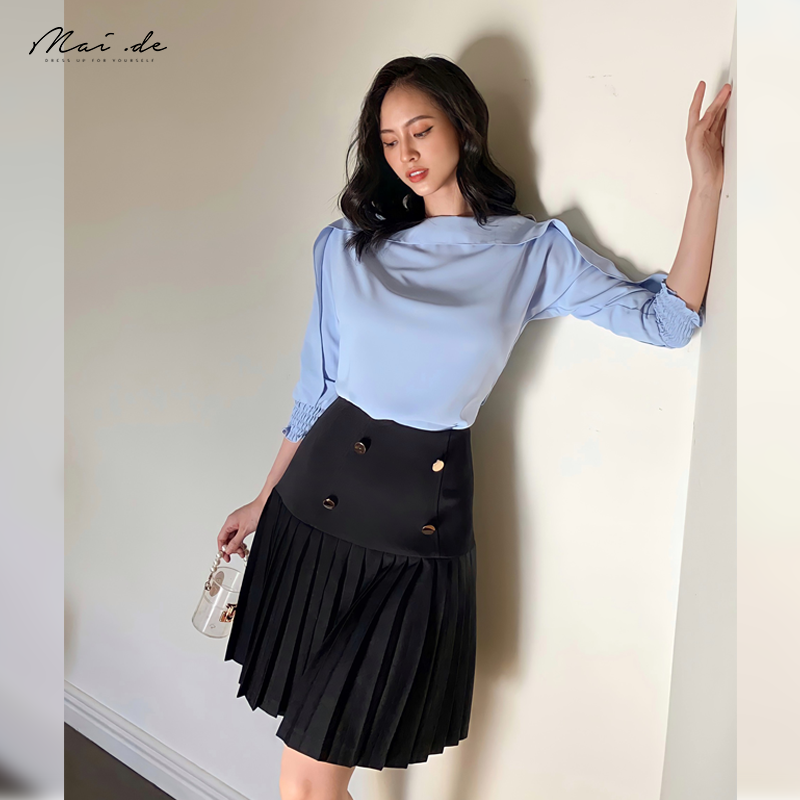 MAI.DE Chân váy đính nút xếp ly GAIA SKIRT