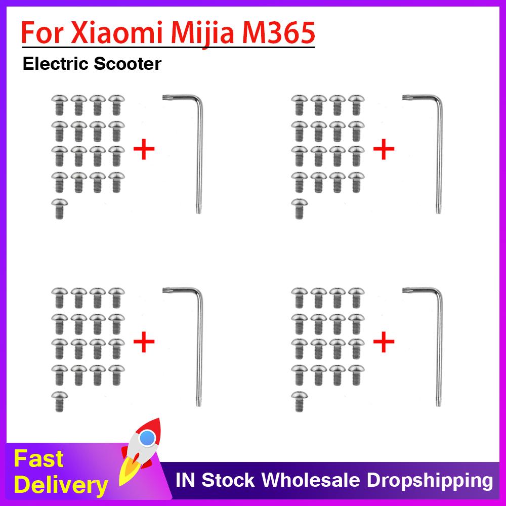 Vít bọc pin dưới cùng xe tay ga cho Xiaomi M365 Phụ kiện bằng thép không gỉ bằng thép không gỉ với cờ lê cài đặt Color: 1 set