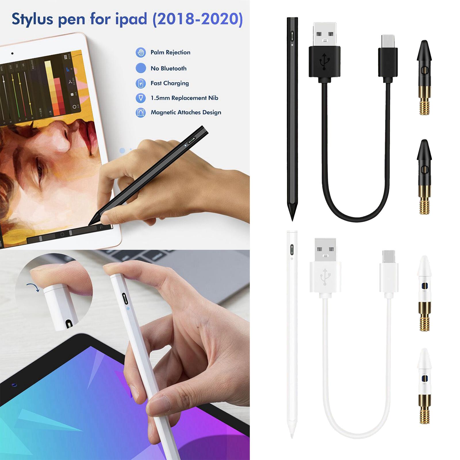 Stylus Pen for Touch Screen, Smooth Precision Capacitive Pen Fine Point Built-in Magnet Automatically Attached, for iPad 2018-2019 Above Version