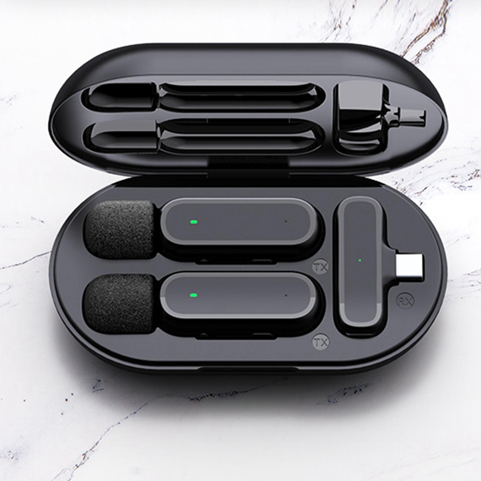 Professional Wireless Lavalier Mic DSP Noise Reduction for Vlog Interview Tiktok