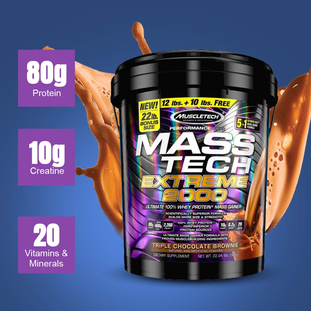 MuscleTech Mass Tech Extreme 2000 22Lbs (10Kg) - Sữa Tăng Cân Tăng Cơ Nac