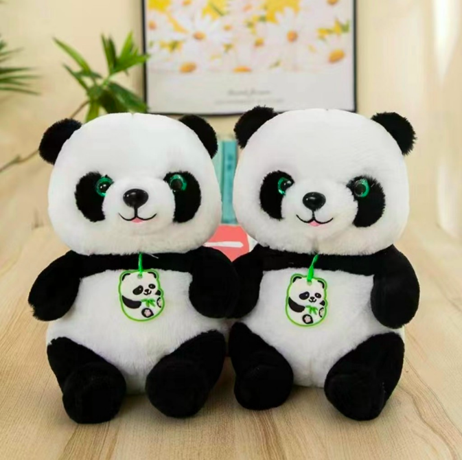 Thú nhồi bông gấu trúc êm mịn - Size 22cm- Quà tặng gấu bông gấu trúc ôm hoa dễ thương - Gối ôm mềm mịn cho bé.
