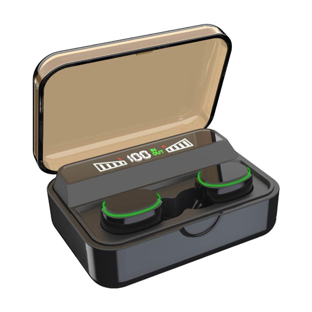 Stylish Wireless Earbuds with Charging Box for Sports Flashing Light Black