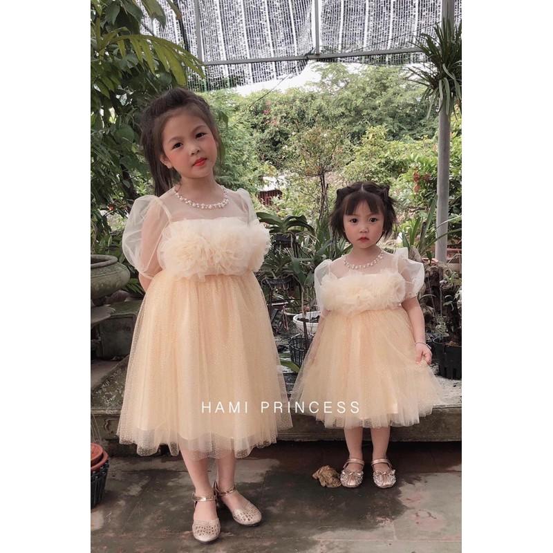 Váy Công Chúa Bông Hoa Đáng Yêu Cho Bé Gái Tiệm công chúa nhỏ Tặng Kèm Phụ Kiện
