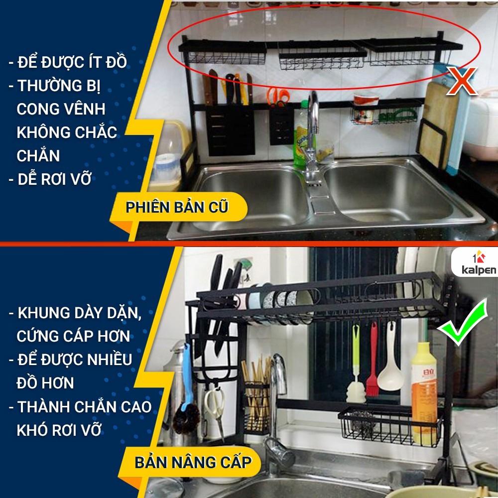 Kệ Để Chén Đĩa Thông Minh Trên Bồn Rửa Sơn Đen Cao Cấp, KB