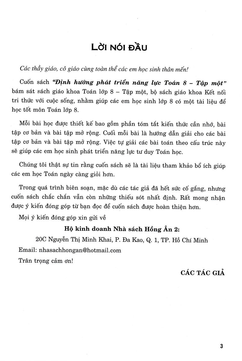 Định Hướng Phát Triển Năng Lực Toán 8 - Tập 1 (Bám Sát SGK Kết Nối Tri Thức Với Cuộc Sống)_HA