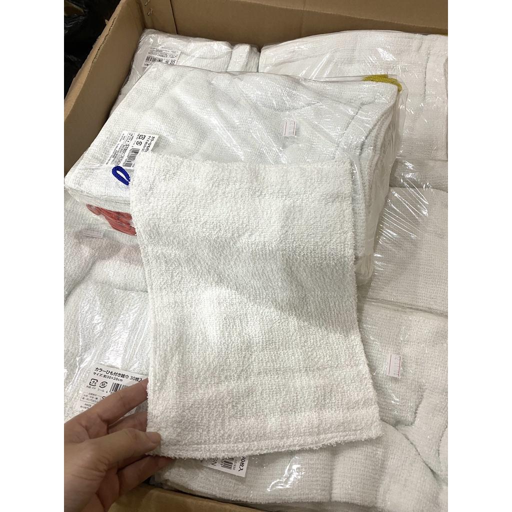 Khăn lau tay 100% cotton hàng 2 lớp dày dặn, không xổ lông thấm hút tốt hàng Việt Nam xuất Nhật KT 20x30cm