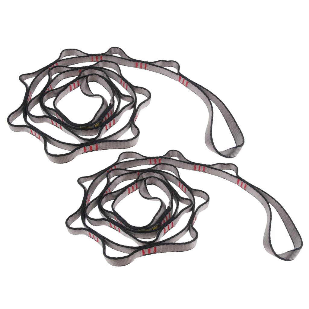 2pcs Downhill Climbing Daisy Chain Rope Equipment Carabiner 22KN 180cm